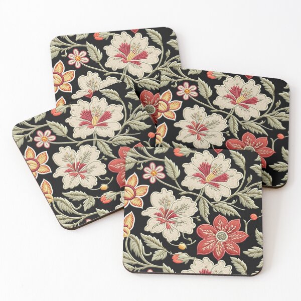 Item preview, Fantasy flowers in retro, vintage, jacobean embroidery style designed and sold by Giuseppe Cammino.
