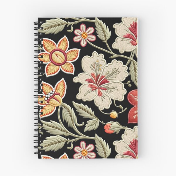 Item preview, Fantasy flowers in retro, vintage, jacobean embroidery style designed and sold by Giuseppe Cammino.