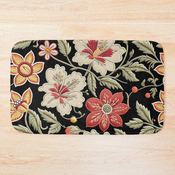 Item preview, Fantasy flowers in retro, vintage, jacobean embroidery style designed and sold by Giuseppe Cammino.