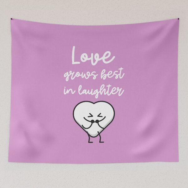 Item preview, Love Grows Best In Laughter - Cute Heart Illustration - Print-on-Demand Design designed and sold by ImagineRainbows.