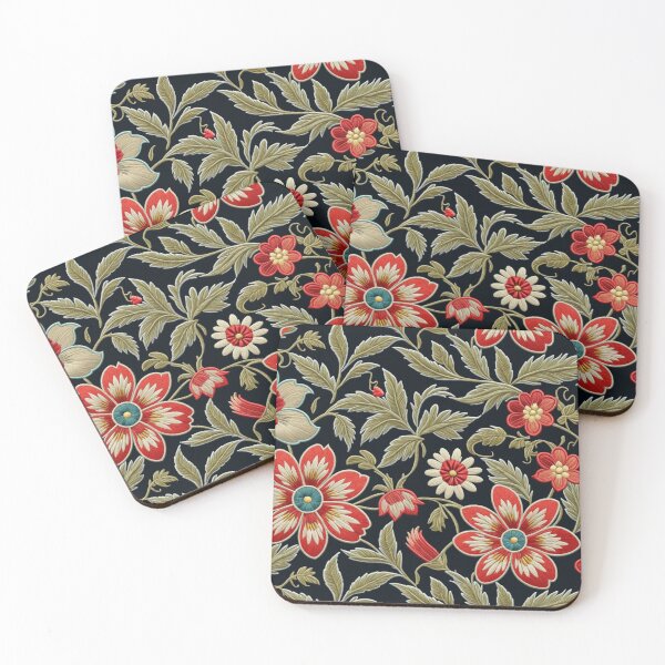 Item preview, Fantasy flowers in retro, vintage, jacobean embroidery style designed and sold by Giuseppe Cammino.