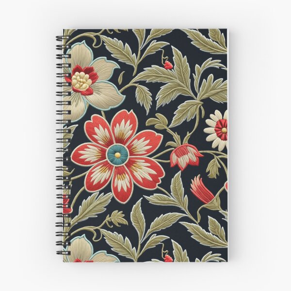 Item preview, Fantasy flowers in retro, vintage, jacobean embroidery style designed and sold by Giuseppe Cammino.