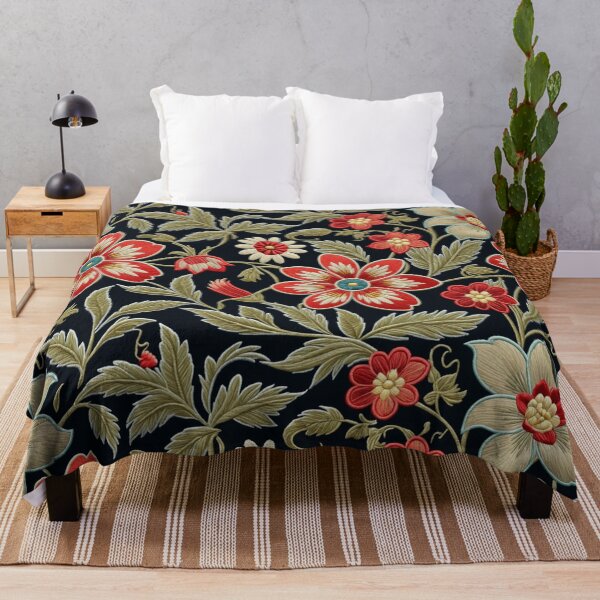 Item preview, Fantasy flowers in retro, vintage, jacobean embroidery style designed and sold by Giuseppe Cammino.