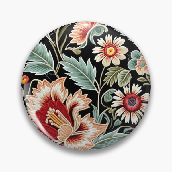 Item preview, Fantasy flowers in retro, vintage, jacobean embroidery style designed and sold by Giuseppe Cammino.