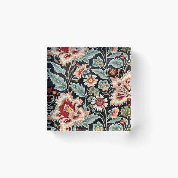 Item preview, Fantasy flowers in retro, vintage, jacobean embroidery style designed and sold by Giuseppe Cammino.