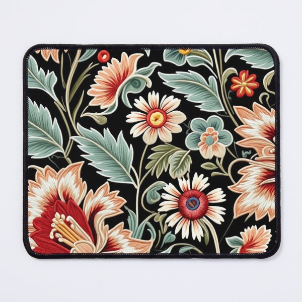 Item preview, Fantasy flowers in retro, vintage, jacobean embroidery style designed and sold by Giuseppe Cammino.