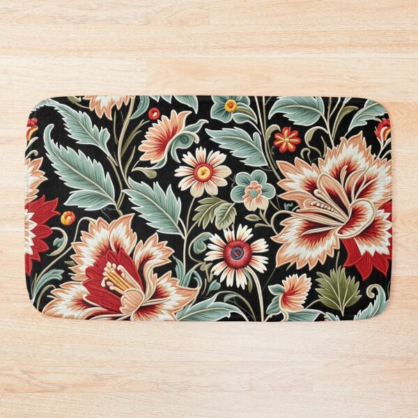 Item preview, Fantasy flowers in retro, vintage, jacobean embroidery style designed and sold by Giuseppe Cammino.
