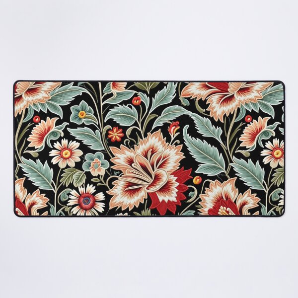Item preview, Fantasy flowers in retro, vintage, jacobean embroidery style designed and sold by Giuseppe Cammino.