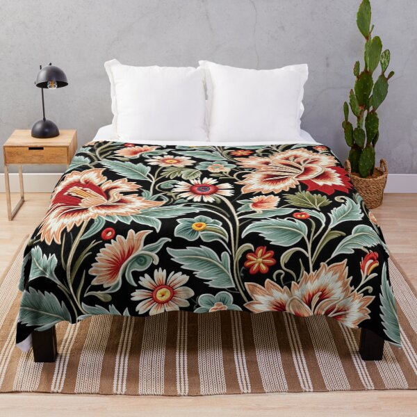 Item preview, Fantasy flowers in retro, vintage, jacobean embroidery style designed and sold by Giuseppe Cammino.