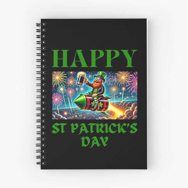 Item preview, Happy St Patrick's Day - Riding A Rocket Firework designed and sold by Manic Merch Designs.