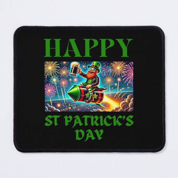 Item preview, Happy St Patrick's Day - Riding A Rocket Firework designed and sold by Manic Merch Designs.