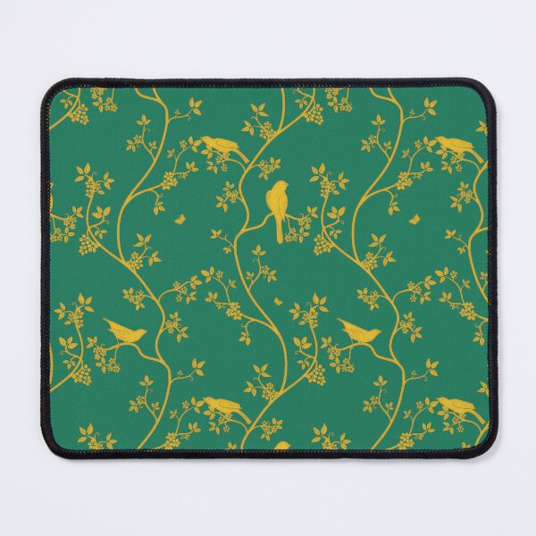 Item preview, Vintage birds in trees Gold and green vintage glamour style gift for chinoiserie print lovers designed and sold by trefail.