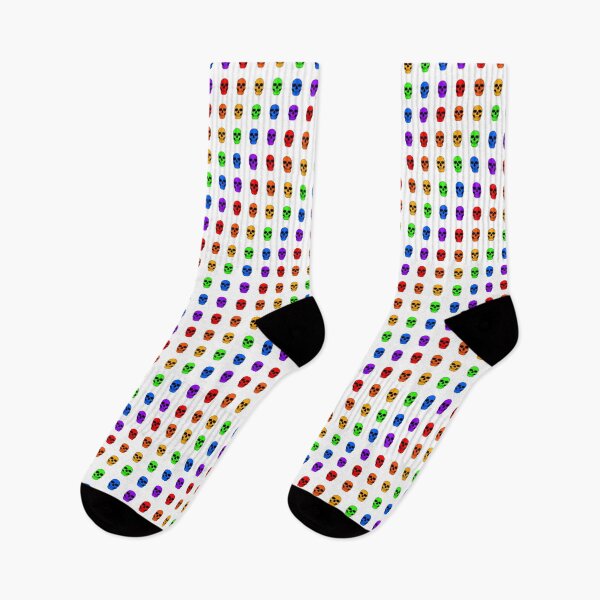 Item preview, Rainbow Skulls (White Seamless Pattern) designed and sold by IKDG.