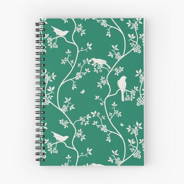 Item preview, Vintage birds in trees White and green vintage glamour style gift for chinoiserie print lovers  designed and sold by trefail.