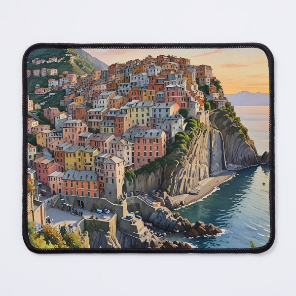 Item preview, Corniglia, Italy: Sunset Glow on a Cliffside Village designed and sold by LSVart.