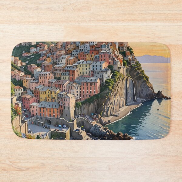 Item preview, Corniglia, Italy: Sunset Glow on a Cliffside Village designed and sold by LSVart.