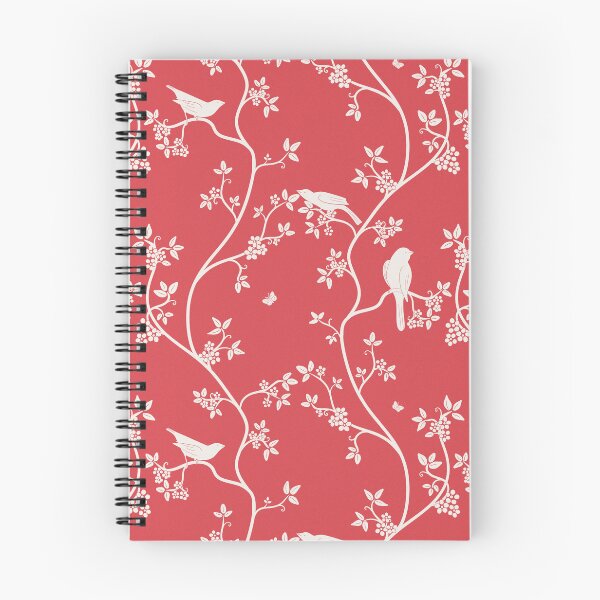 Item preview, Vintage birds in trees White and red vintage glamour style gift for chinoiserie print lovers  designed and sold by trefail.