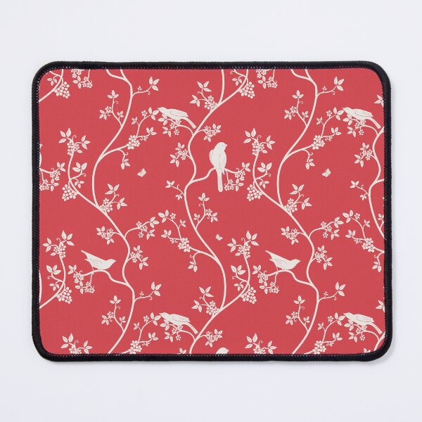 Item preview, Vintage birds in trees White and red vintage glamour style gift for chinoiserie print lovers  designed and sold by trefail.