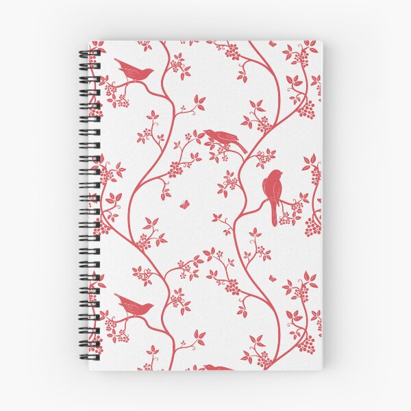 Item preview, Vintage birds in trees White and red vintage glamour style gift for chinoiserie print lovers  designed and sold by trefail.