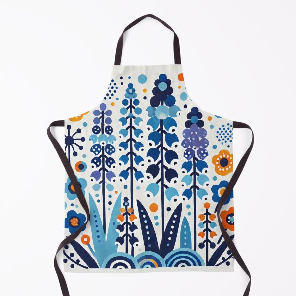 Item preview, Scandinavian Folk Art - Colourful Blue Lupin Wildflowers by heidiannemorris designed and sold by FOLK ART FUSION.