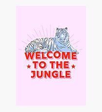 Retro Tiger - welcome to the jungle Photographic Print