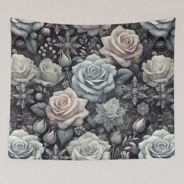 Item preview, Frozen Rose Elegance: A Seamless Winter Floral Pattern designed and sold by Meta2Physical.