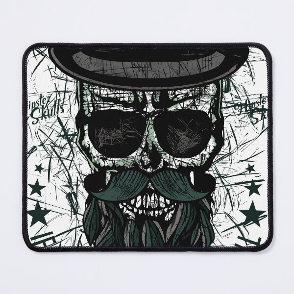 Item preview, hipster skulls keep going skull mustache beard skull slogan designed and sold by Achille3777.