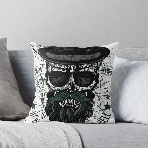 Item preview, hipster skulls keep going skull mustache beard skull slogan designed and sold by Achille3777.