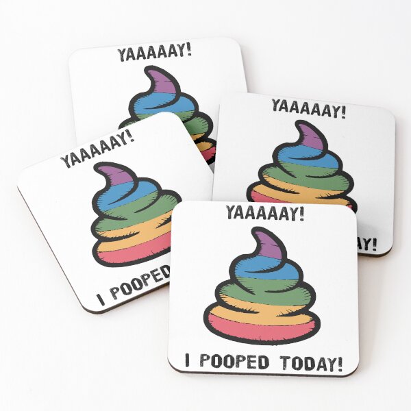Item preview, Funny Bathroom Humor - Rainbow Poop "Yaaaaay! I Pooped Today!" designed and sold by Kubala.