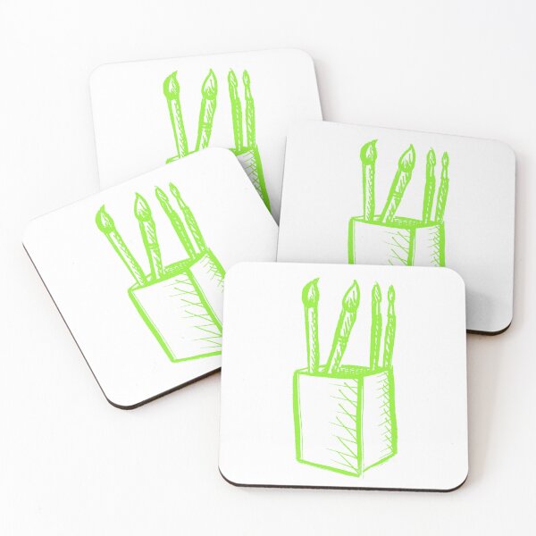 Item preview, Paint Brushes Bright Lime Green designed and sold by MagentaTwilight.