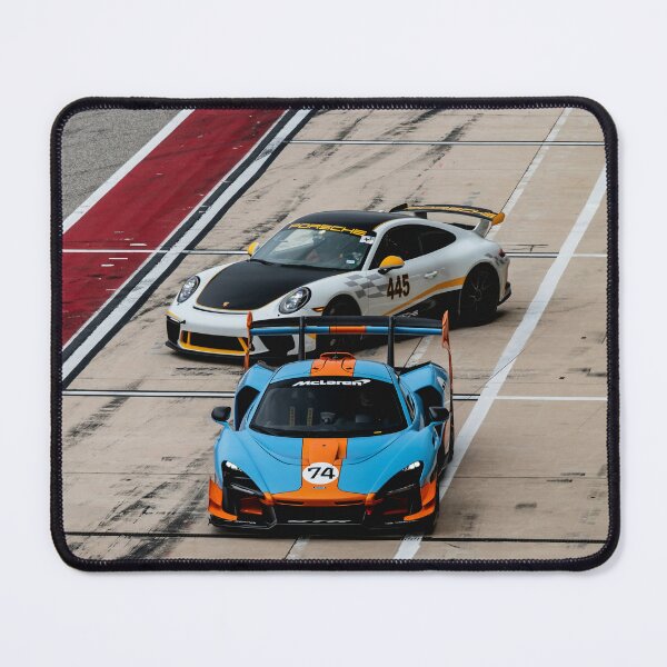 Item preview, Two racing cars on the racetrack designed and sold by Mauswohn.