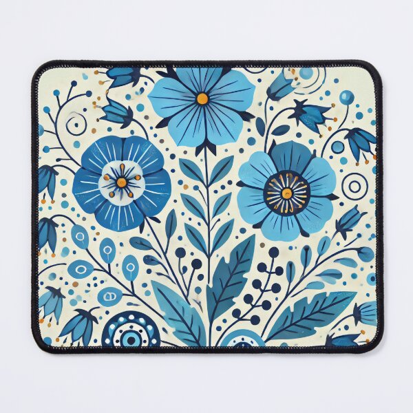 Item preview, Scandinavian Folk Art - Colourful Flax Flowers by heidiannemorris designed and sold by FOLK ART FUSION by heidiannemorris.