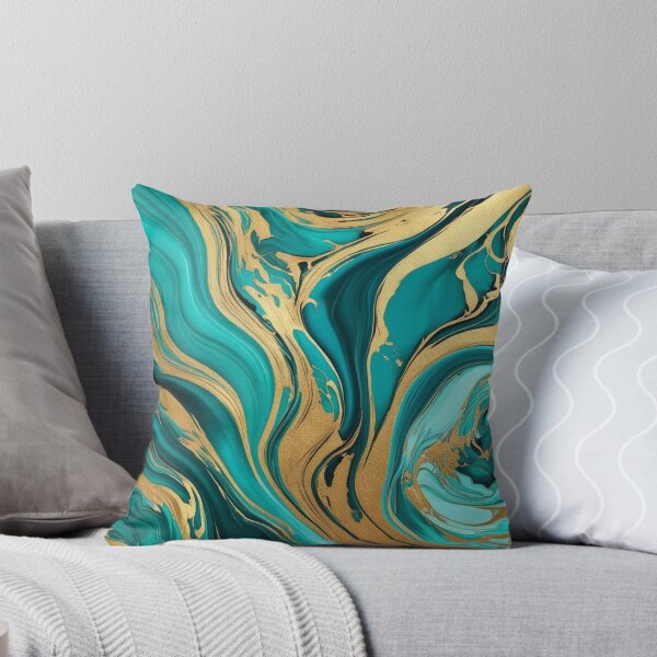 Item preview, A turquoise and gold marbling design designed and sold by Summer Sunshine.