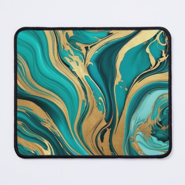 Item preview, A turquoise and gold marbling design designed and sold by Summer Sunshine.