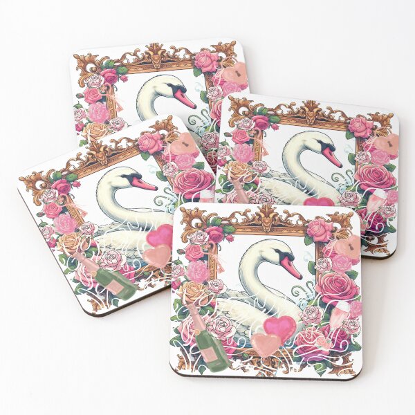 Item preview, Beautiful Pink Swan, flowers, femininity, beauty and love, rococò vibes designed and sold by Sugar Wisdom .