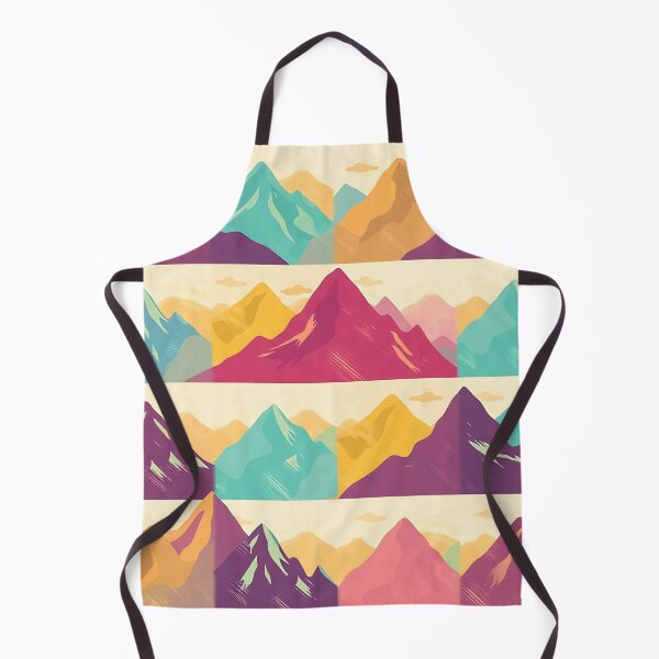 Item preview, pattern of geometric mountain silhouettes in bright vibrant colors designed and sold by FestivityFinds.