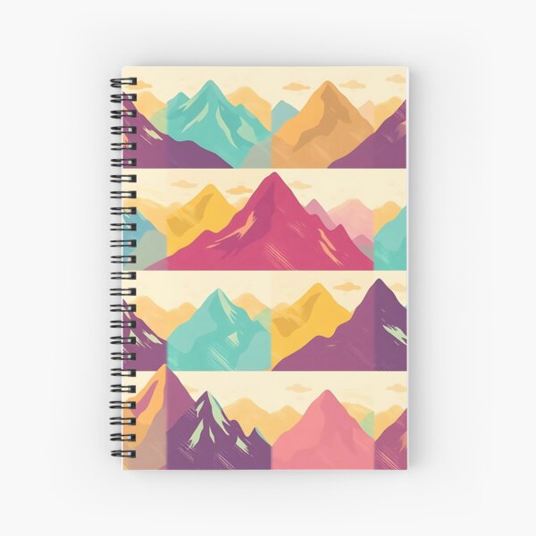Item preview, pattern of geometric mountain silhouettes in bright vibrant colors designed and sold by FestivityFinds.
