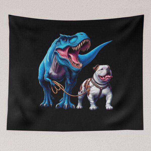Item preview, Funny Dinosaur American Bulldog Walking Dog Lover designed and sold by Kimberley King Art  King Art.