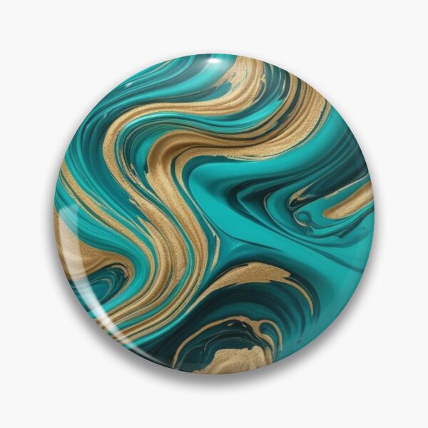 Item preview, A turquoise and gold marbling design, designed and sold by Summer Sunshine.