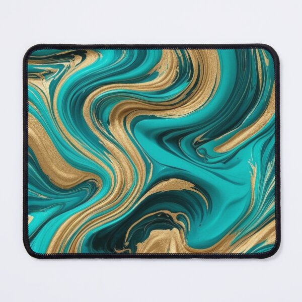 Item preview, A turquoise and gold marbling design, designed and sold by Summer Sunshine.