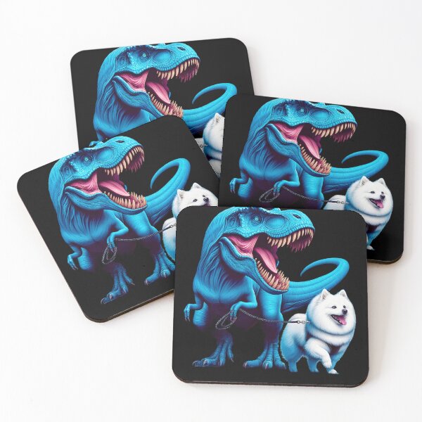 Item preview, Funny Dinosaur American Eskimo Dog Walking Dog Lover designed and sold by Kimberley King Art  King Art.