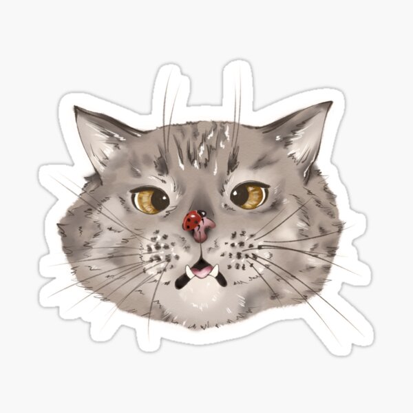 Item preview, Surprised Cat with Ladybug designed and sold by Sagi Jane Art.
