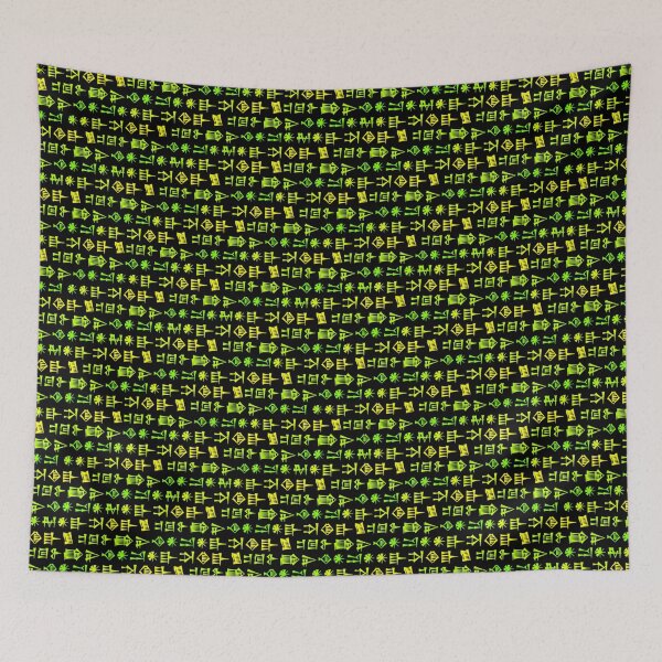 Item preview, Sumerian Cuneiform of Inanna's Descent to the Underworld in Green Neon designed and sold by Ancestralis.