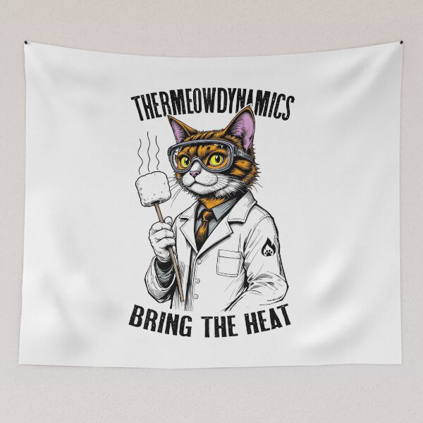 Item preview, Thermodynamics Cat Thermeowdynamics Marshmallow Scientist designed and sold by GrandeDuc.