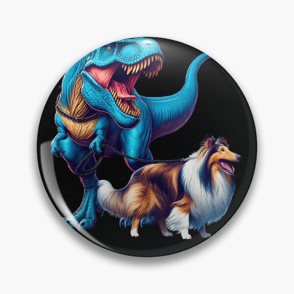 Item preview, Funny Dinosaur Collie Walking Dog Lover designed and sold by Kimberley King Art  King Art.