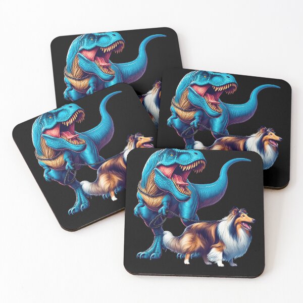 Item preview, Funny Dinosaur Collie Walking Dog Lover designed and sold by Kimberley King Art  King Art.