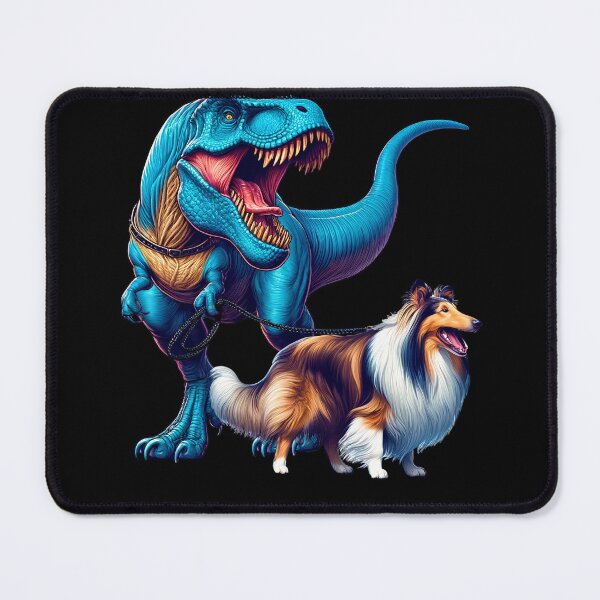 Item preview, Funny Dinosaur Collie Walking Dog Lover designed and sold by Kimberley King Art  King Art.