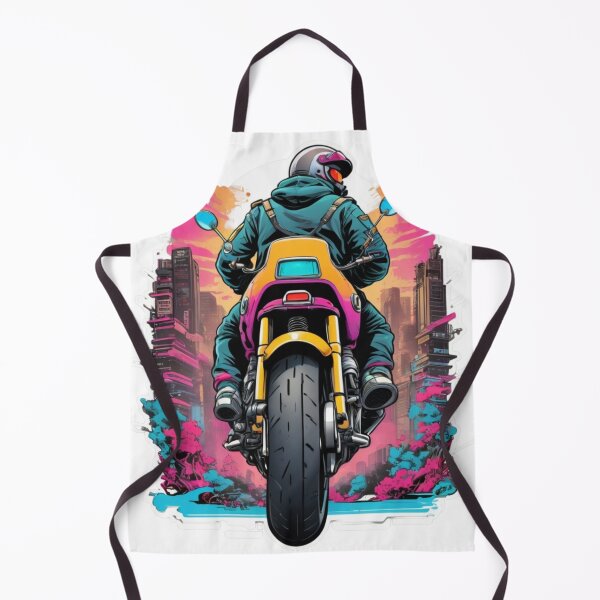 Artikelvorschau, Lebendige Cyberpunk-Motorradillustration – Urban Adventure Art entworfen und verkauft von KaelConcepts.