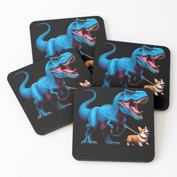 Item preview, Funny Dinosaur Corgi Walking Dog Lover designed and sold by Kimberley King Art  King Art.