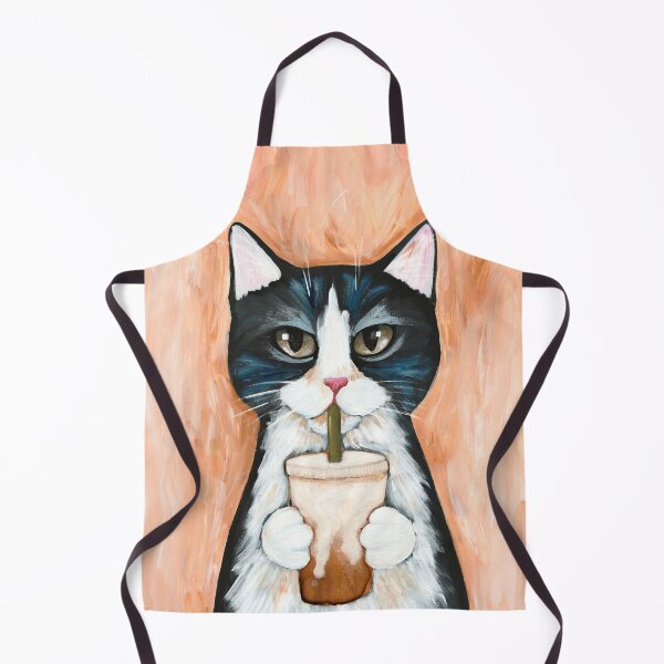 Item preview, Tuxedo Cat with Iced Coffee designed and sold by KilkennyCat Art.